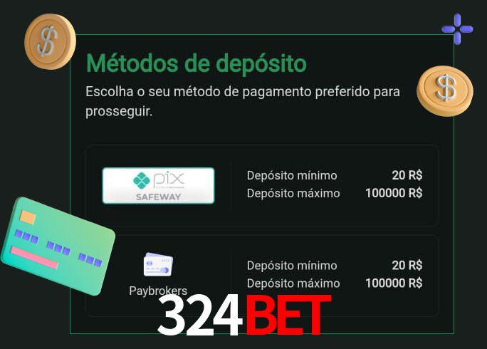 O cassino 324BET oferece uma grande variedade de métodos de pagamento